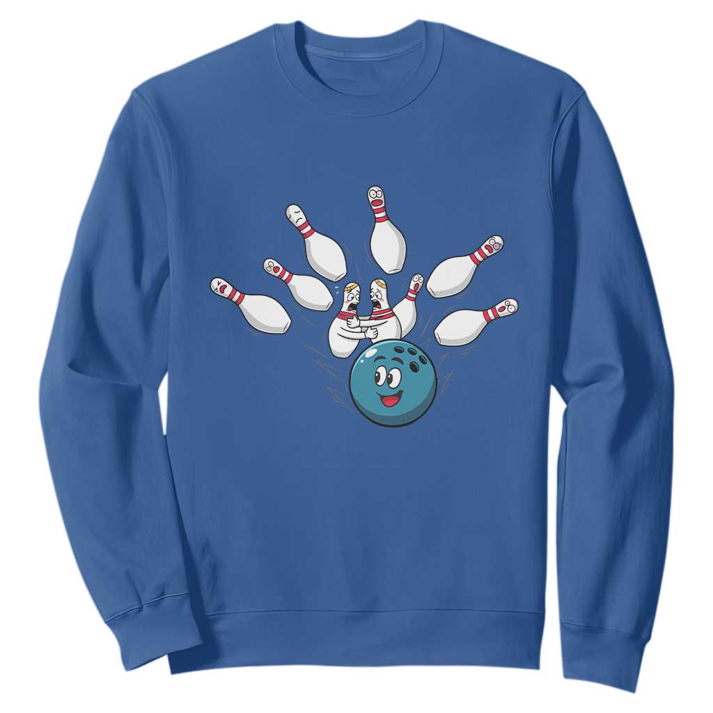 Funny Sport Bowler Gift Sweatshirt Bowling Ball Chasing Pins TS12 Royal Blue Print Your Wear