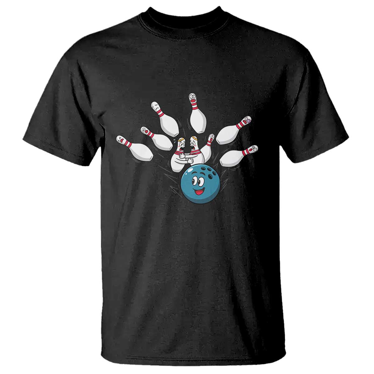 Funny Sport Bowler Gift T Shirt Bowling Ball Chasing Pins TS12 Black Print Your Wear