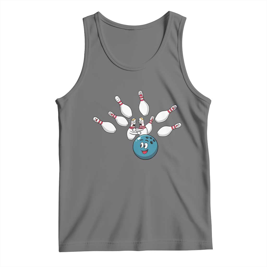 Funny Sport Bowler Gift Tank Top Bowling Ball Chasing Pins TS12 Black Heather Print Your Wear