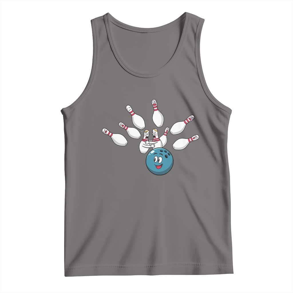 Funny Sport Bowler Gift Tank Top Bowling Ball Chasing Pins TS12 Deep Heather Print Your Wear