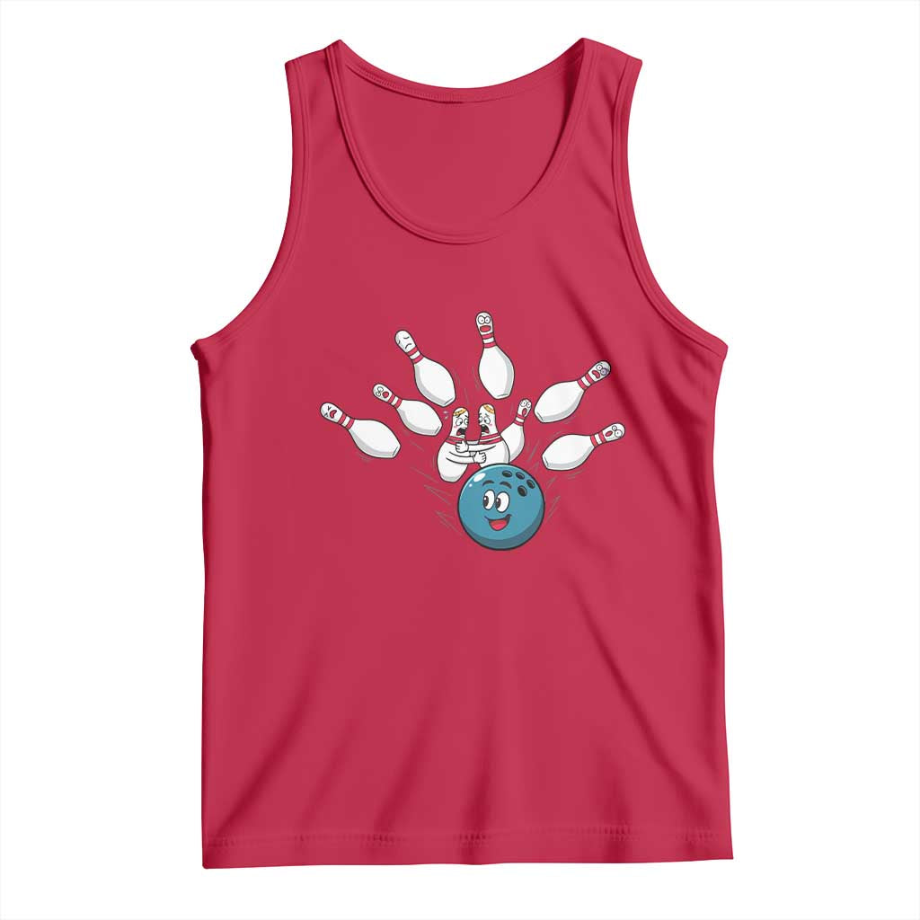 Funny Sport Bowler Gift Tank Top Bowling Ball Chasing Pins TS12 Red Print Your Wear