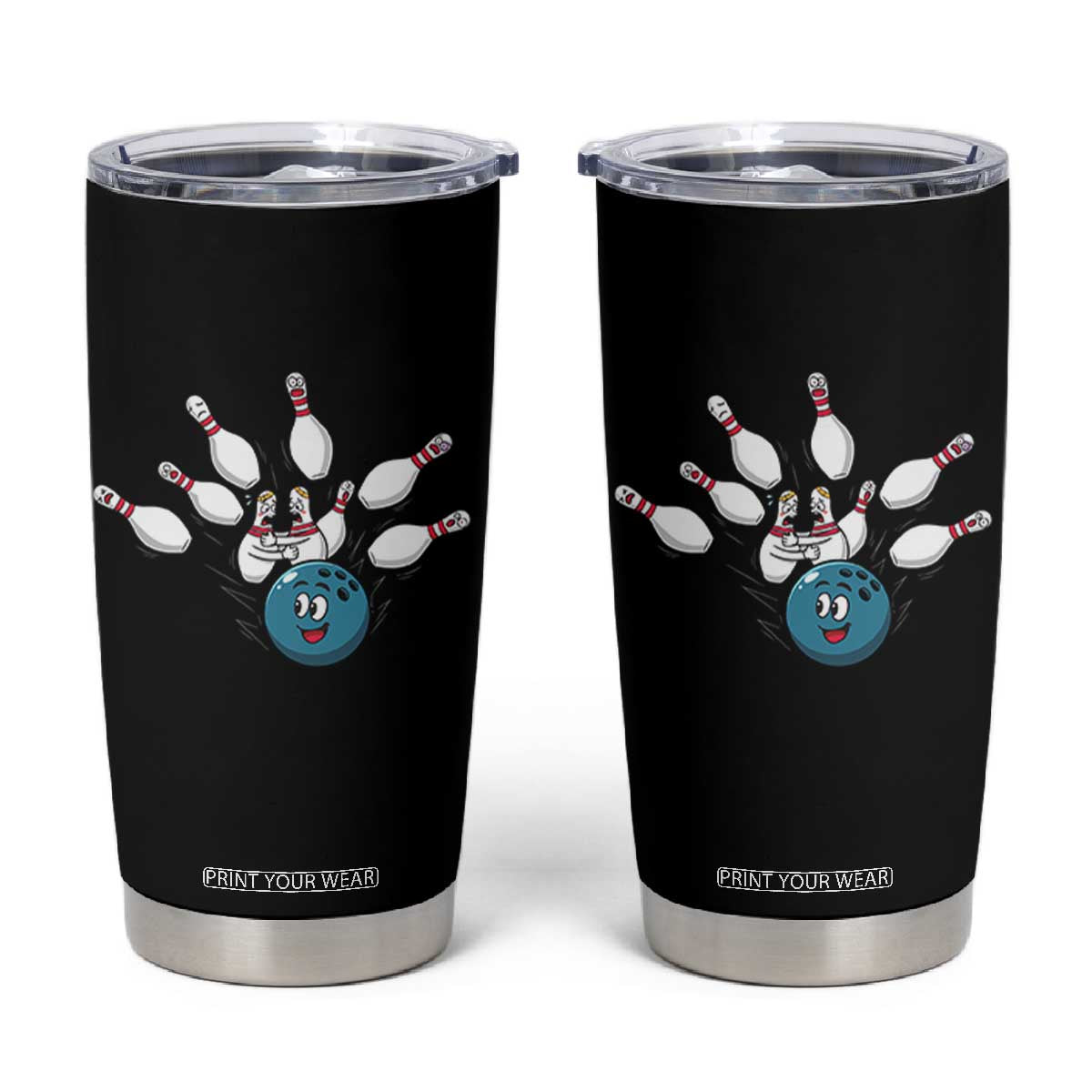 Funny Sport Bowler Gift Tumbler Cup Bowling Ball Chasing Pins TS12 Black Print Your Wear