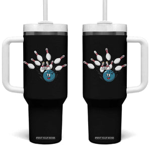 Funny Sport Bowler Gift Tumbler With Handle Bowling Ball Chasing Pins TS12 One Size: 40 oz Black Print Your Wear