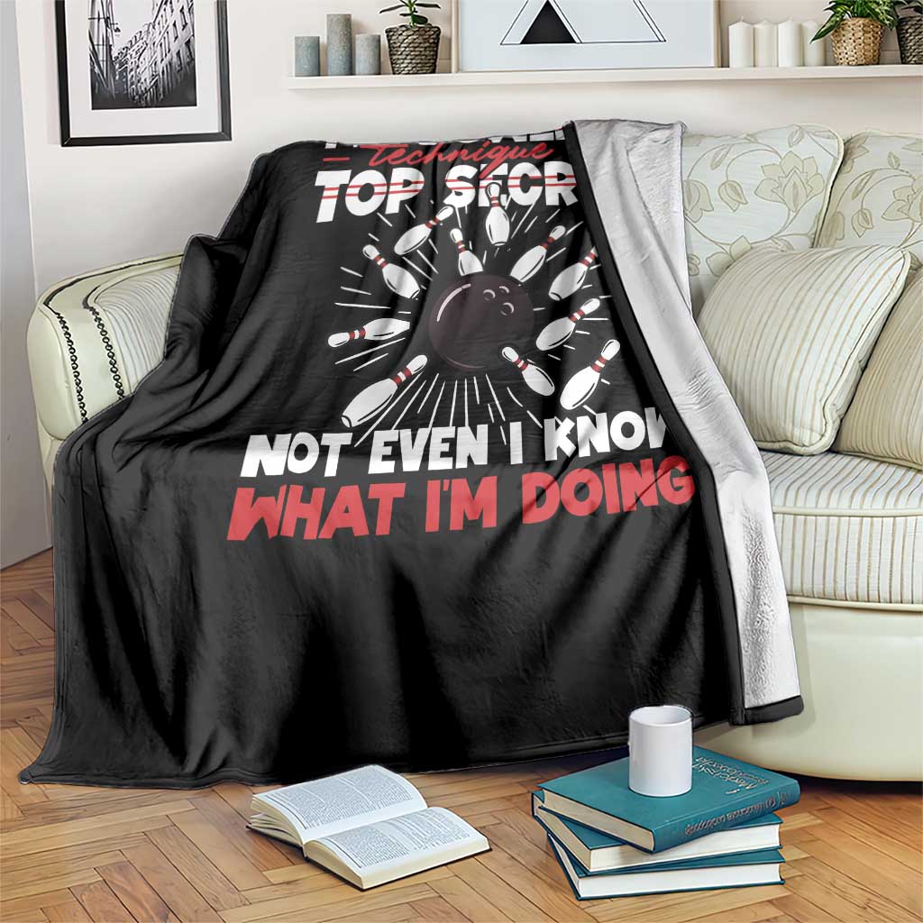 My Bowling Technique Is Top Secret Throw Blanket Funny Bowler Gift TS12 Print Your Wear