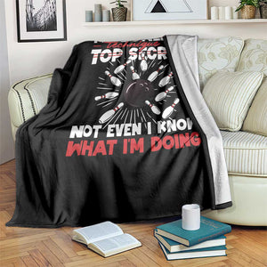 My Bowling Technique Is Top Secret Throw Blanket Funny Bowler Gift TS12 Print Your Wear