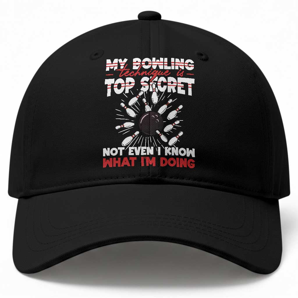 My Bowling Technique Is Top Secret Baseball Cap Funny Bowler Gift TS12 Print Your Wear