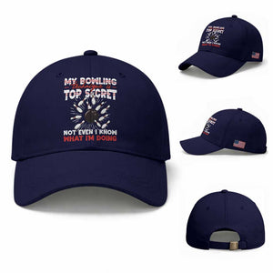 My Bowling Technique Is Top Secret Baseball Cap Funny Bowler Gift TS12 Baseball Cap Universal Fit Dark Blue Print Your Wear