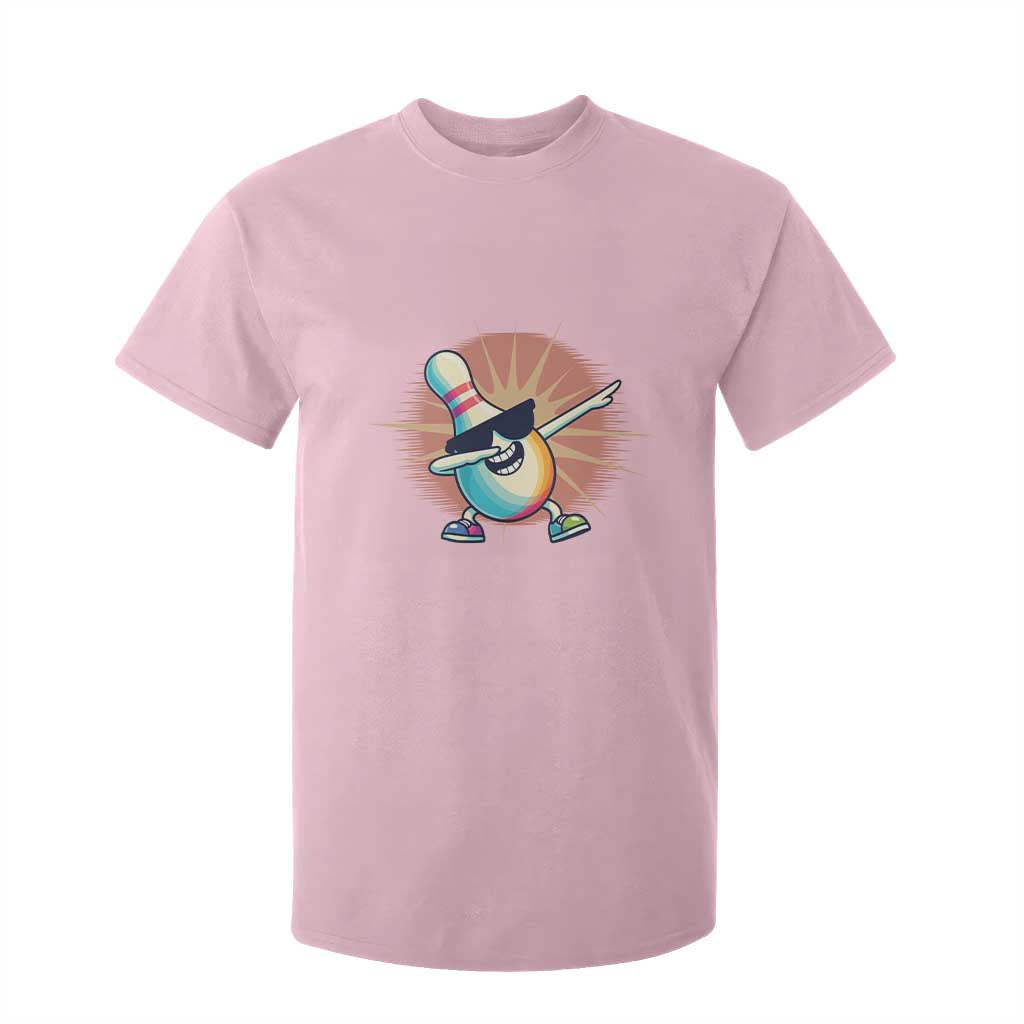 Dabbing Bowling Pin T Shirt For Kid Funny Player Gift TS12 Light Pink Print Your Wear