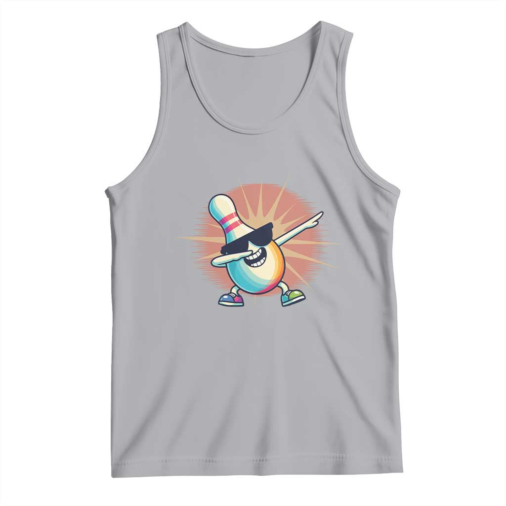 Dabbing Bowling Pin Tank Top Funny Player Gift TS12 Athletic Heather Print Your Wear