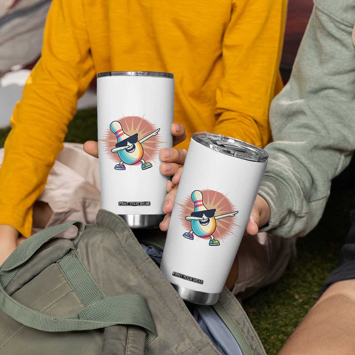 Dabbing Bowling Pin Tumbler Cup Funny Player Gift TS12 Print Your Wear