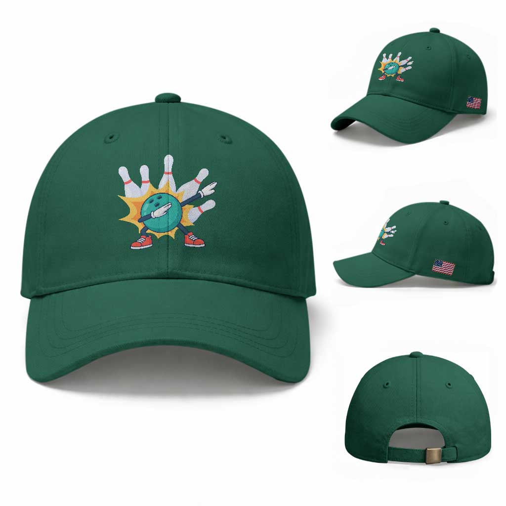 Funny Bowling Ball Dab Baseball Cap Sports Lover Gift TS12 Baseball Cap Universal Fit Irish Green Print Your Wear