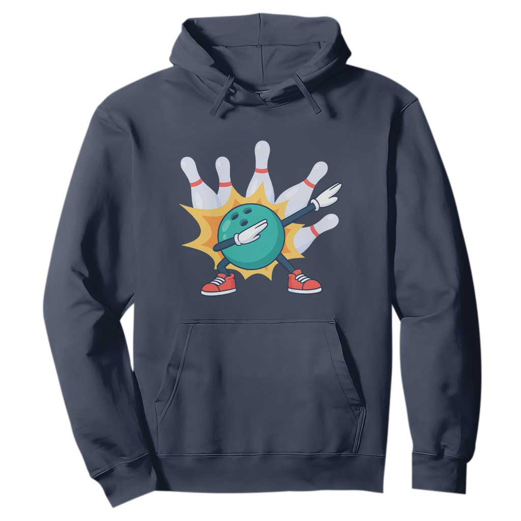 Funny Bowling Ball Dab Hoodie Sports Lover Gift TS12 Navy Print Your Wear