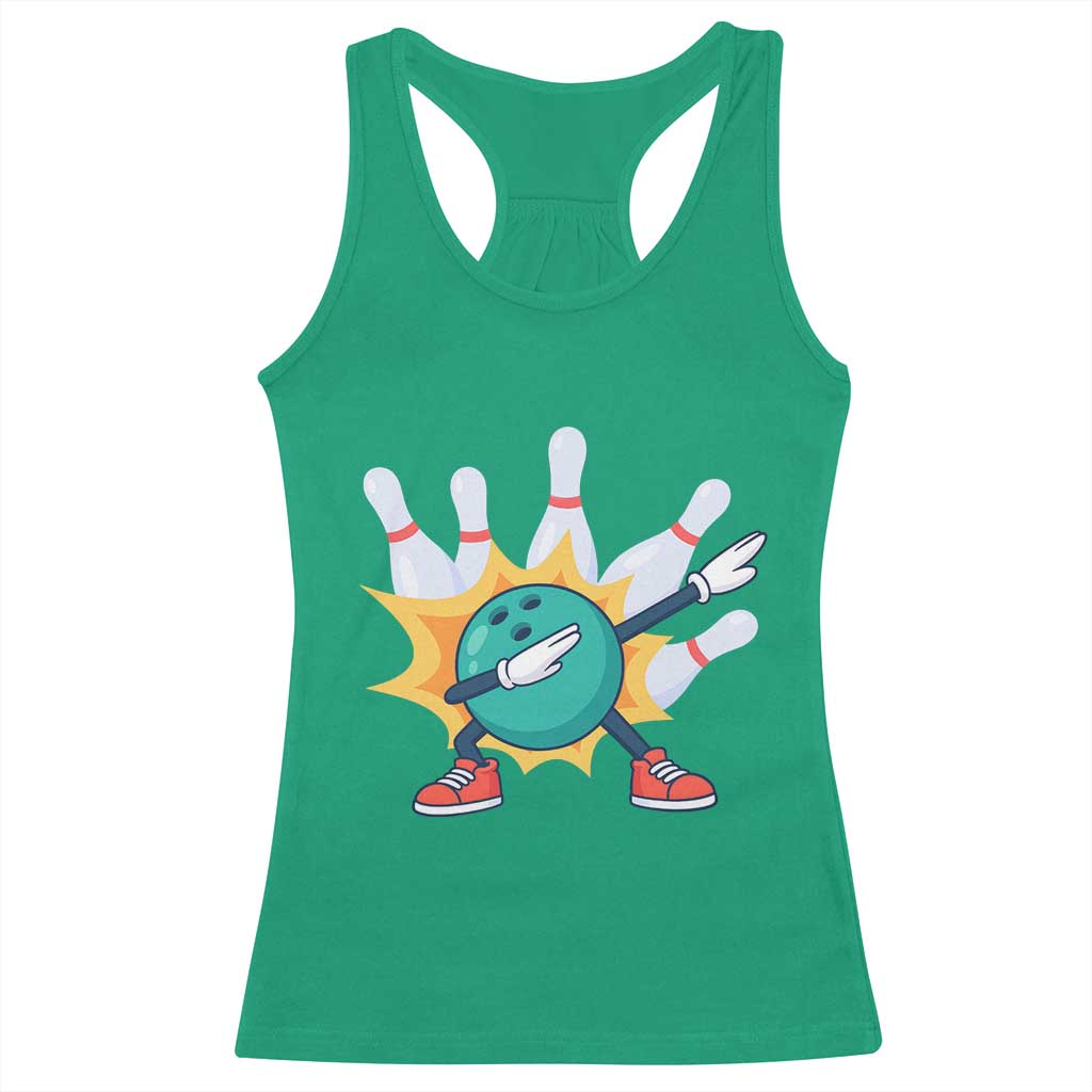 Funny Bowling Ball Dab Racerback Tank Top Sports Lover Gift TS12 Irish Green Print Your Wear