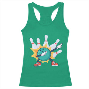 Funny Bowling Ball Dab Racerback Tank Top Sports Lover Gift TS12 Irish Green Print Your Wear