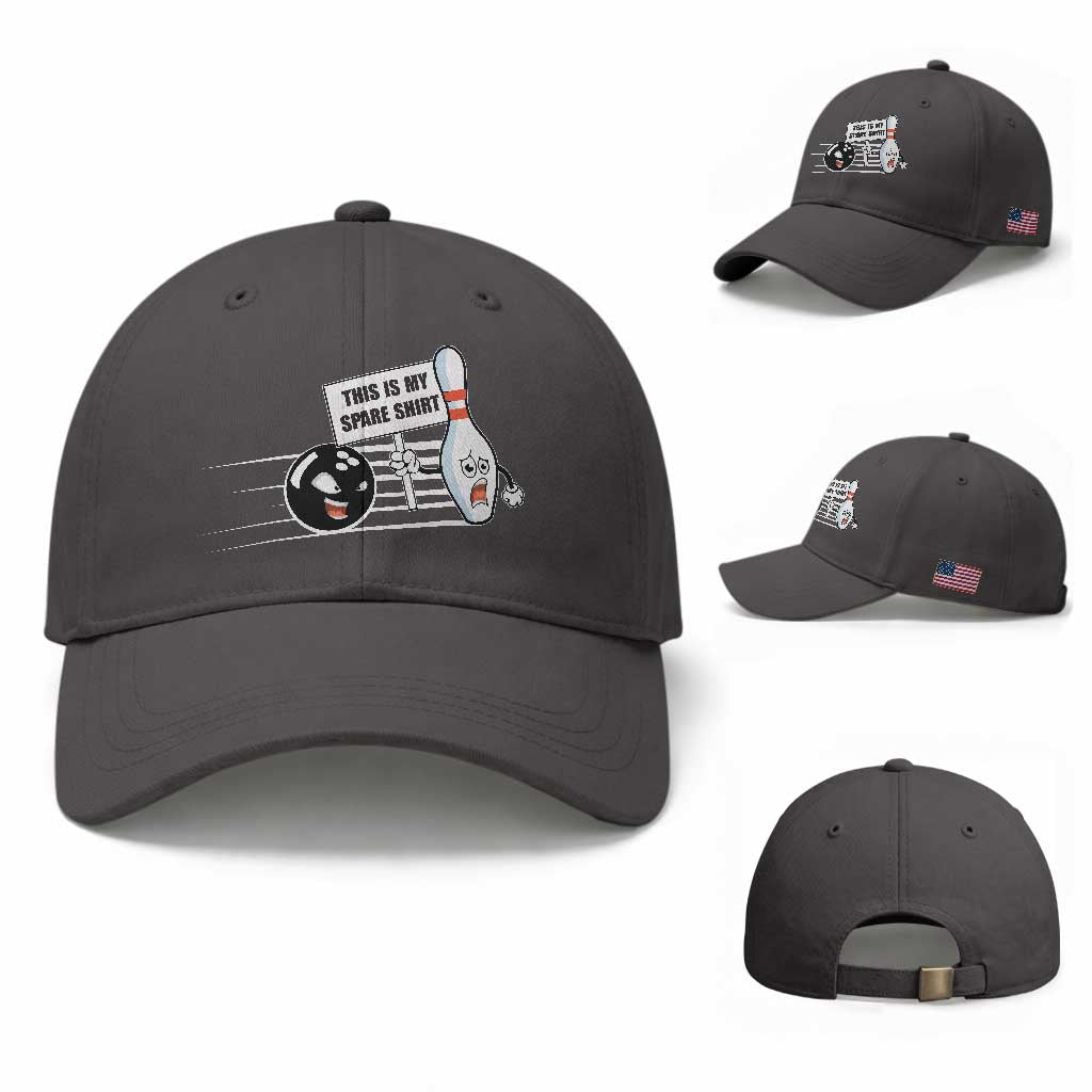 This Is My Spare Shirt Baseball Cap Funny Bowling Gift TS12 Baseball Cap Universal Fit Dark Gray Print Your Wear
