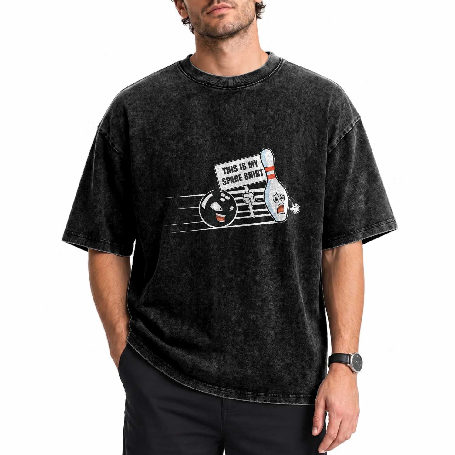 This Is My Spare Shirt Washed Cotton T-Shirt Funny Bowling Gift