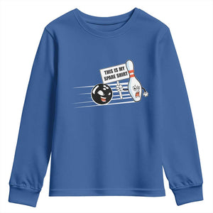 This Is My Spare Shirt Youth Sweatshirt Funny Bowling Gift TS12 Royal Blue Print Your Wear