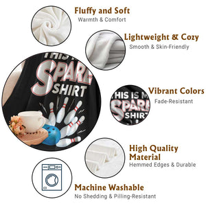 This Is My Spare Shirt Throw Blanket Bowling Pun Gift TS12 Print Your Wear