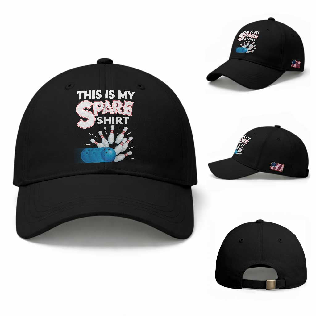 This Is My Spare Shirt Baseball Cap Bowling Pun Gift TS12 Baseball Cap Universal Fit Black Print Your Wear
