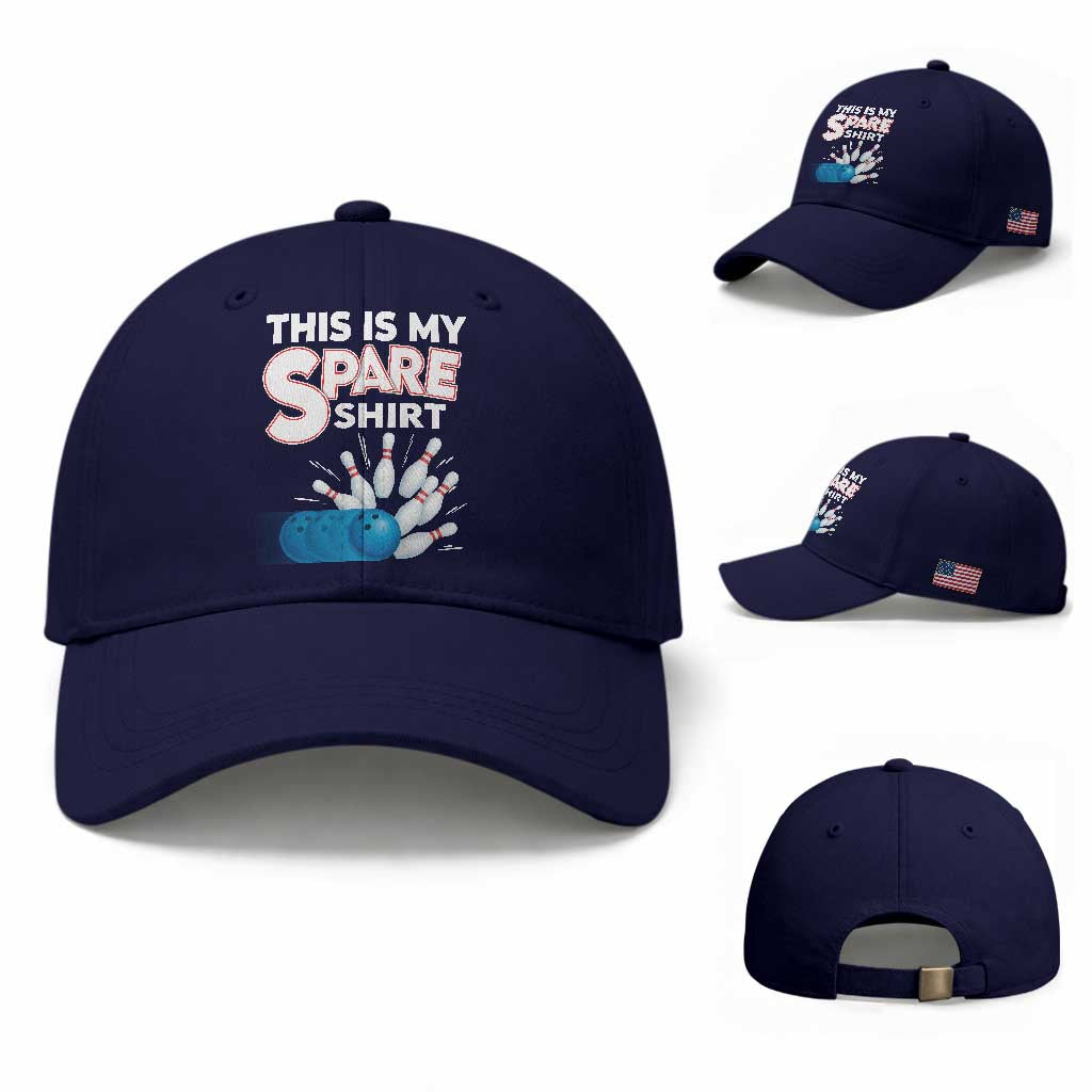 This Is My Spare Shirt Baseball Cap Bowling Pun Gift TS12 Baseball Cap Universal Fit Dark Blue Print Your Wear