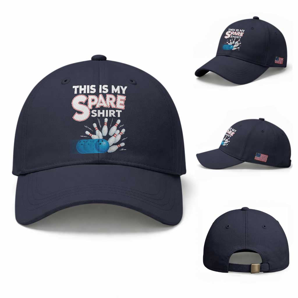 This Is My Spare Shirt Baseball Cap Bowling Pun Gift TS12 Baseball Cap Universal Fit Navy Print Your Wear