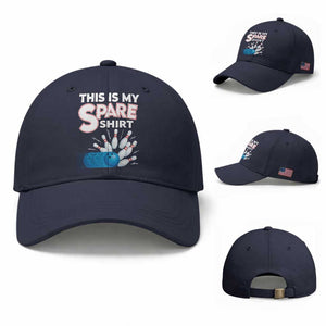 This Is My Spare Shirt Baseball Cap Bowling Pun Gift TS12 Baseball Cap Universal Fit Navy Print Your Wear