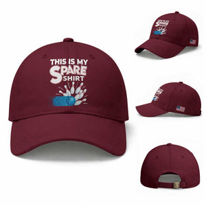 This Is My Spare Shirt Baseball Cap Bowling Pun Gift TS12 Baseball Cap Universal Fit Maroon Print Your Wear