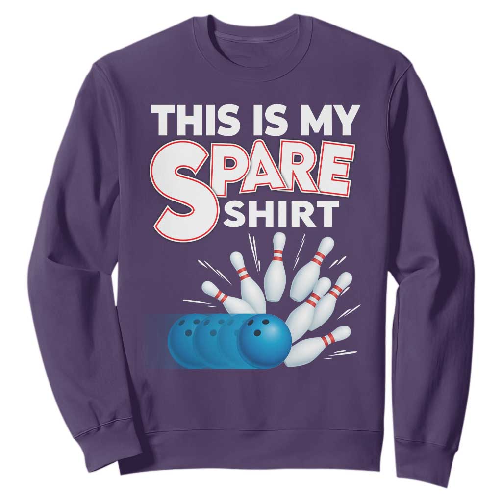 This Is My Spare Shirt Sweatshirt Bowling Pun Gift TS12 Purple Print Your Wear