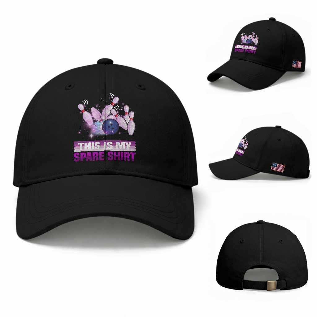 Funny Bowling Lover Baseball Cap This Is My Spare Shirt Quote TS12 Baseball Cap Universal Fit Black Print Your Wear