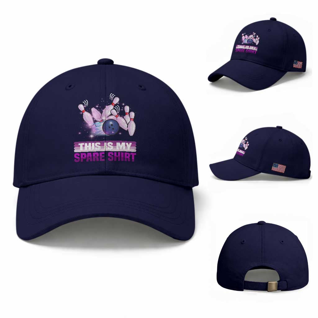 Funny Bowling Lover Baseball Cap This Is My Spare Shirt Quote TS12 Baseball Cap Universal Fit Dark Blue Print Your Wear