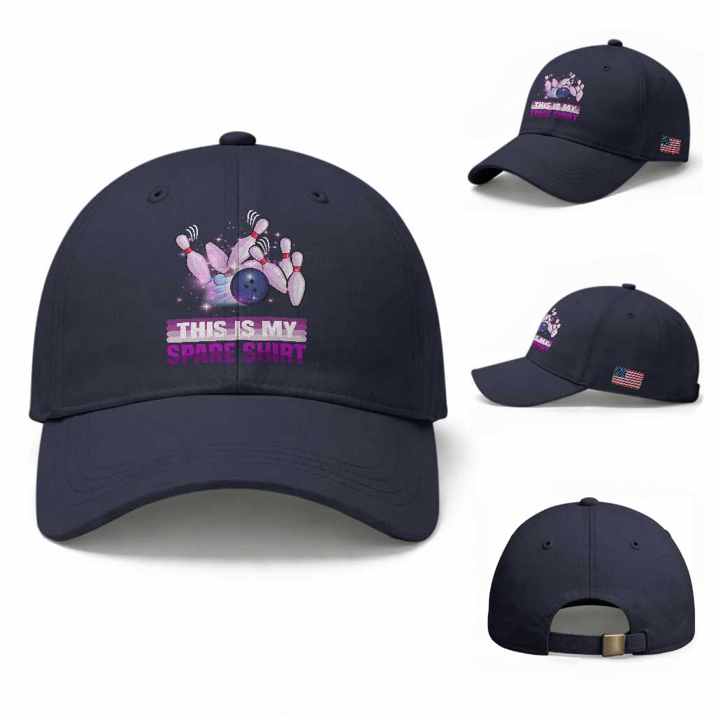 Funny Bowling Lover Baseball Cap This Is My Spare Shirt Quote TS12 Baseball Cap Universal Fit Navy Print Your Wear