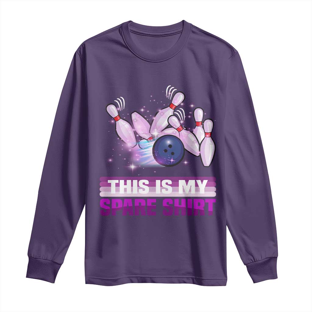 Funny Bowling Lover Long Sleeve Shirt This Is My Spare Shirt Quote TS12 Purple Print Your Wear