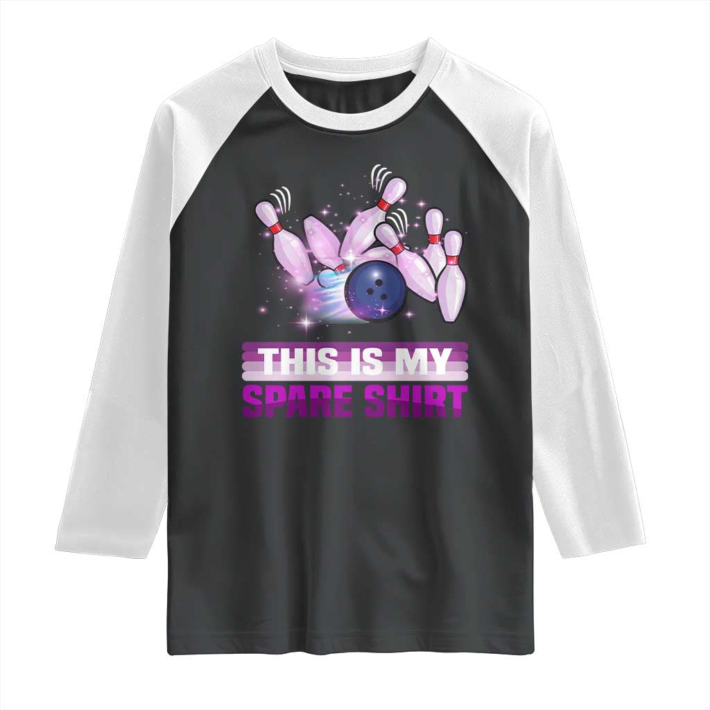 Funny Bowling Lover Raglan Shirt This Is My Spare Shirt Quote TS12 Black White Print Your Wear
