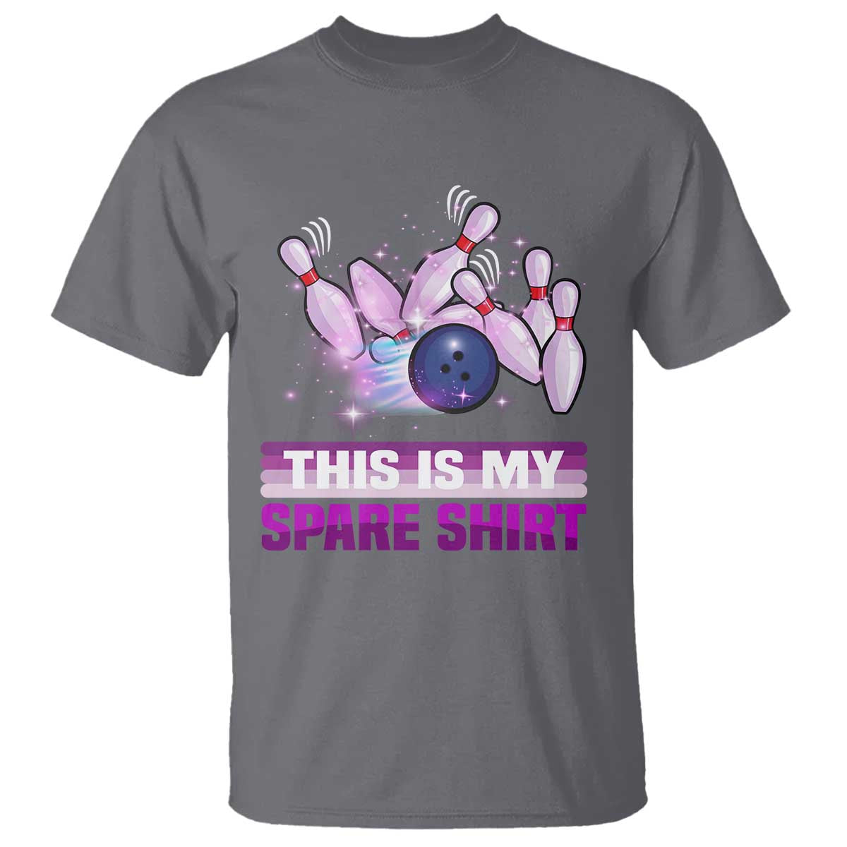 Funny Bowling Lover T Shirt This Is My Spare Shirt Quote TS12 Charcoal Print Your Wear