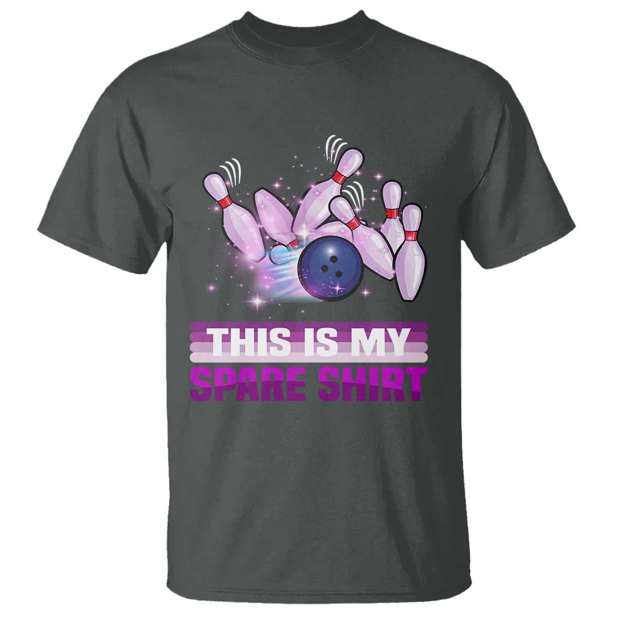 Funny Bowling Lover T Shirt This Is My Spare Shirt Quote TS12 Dark Heather Print Your Wear
