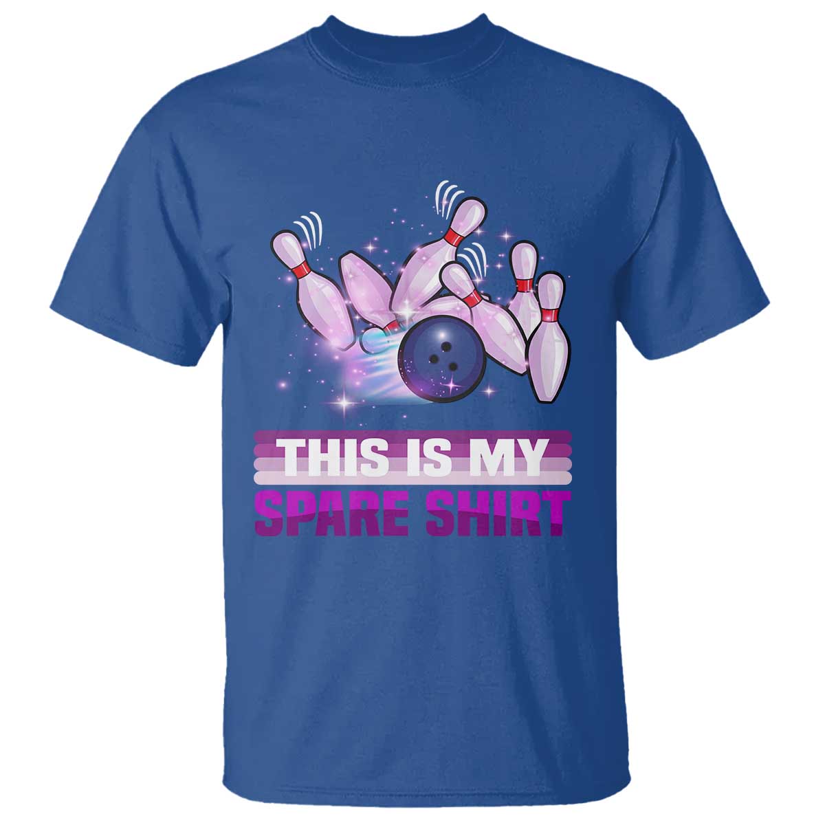 Funny Bowling Lover T Shirt This Is My Spare Shirt Quote TS12 Royal Blue Print Your Wear