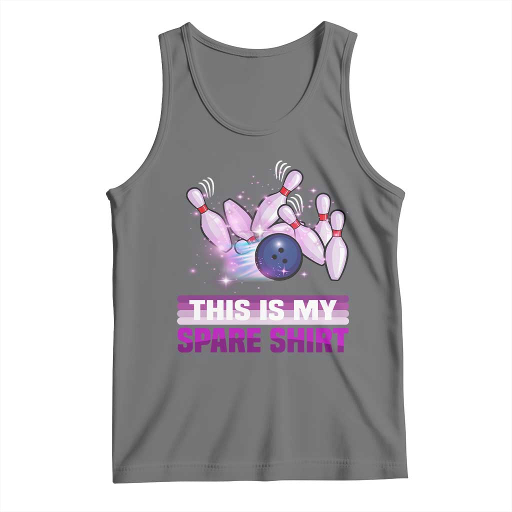 Funny Bowling Lover Tank Top This Is My Spare Shirt Quote TS12 Black Heather Print Your Wear
