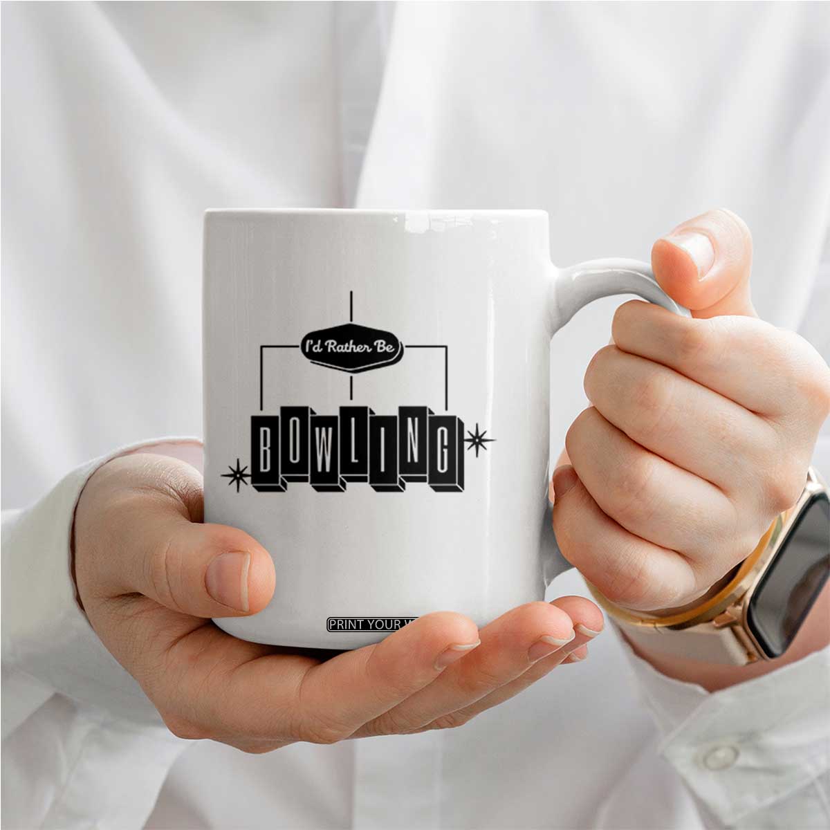 Id Rather Be Bowling Coffee Mug Funny Bowler Gift TS12 Print Your Wear