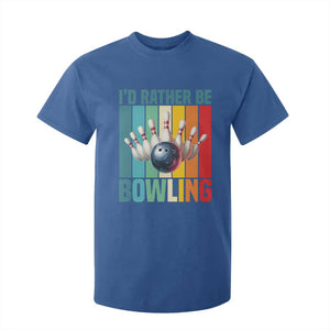 Funny Bowling Quote T Shirt For Kid Id Rather Be Bowling Gift TS12 Royal Blue Print Your Wear