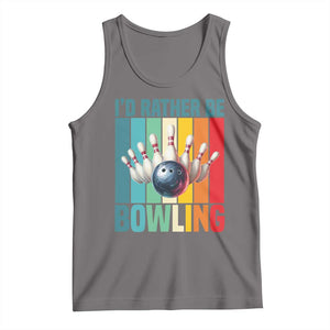 Funny Bowling Quote Tank Top Id Rather Be Bowling Gift TS12 Deep Heather Print Your Wear