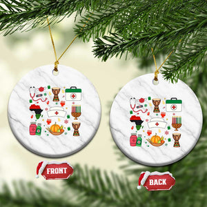 Happy Kwanzaa Nurse Pride Ceramic Ornament African Culture Holiday Gift TS12 1pc White Marble Print Your Wear