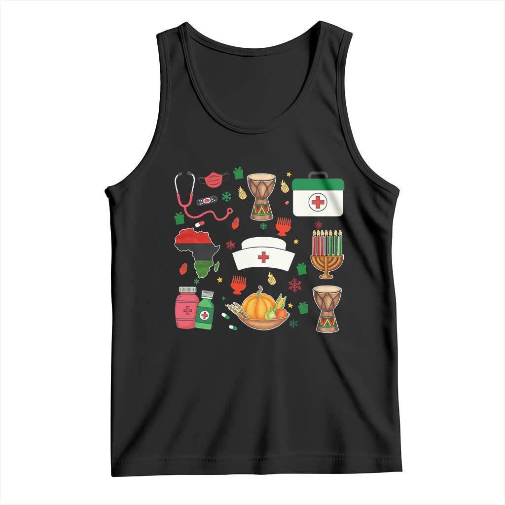 Happy Kwanzaa Nurse Pride Tank Top African Culture Holiday Gift TS12 Black Print Your Wear