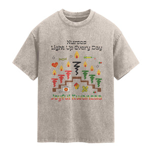 Joyful Kwanzaa Nurse Gift Washed Cotton T-Shirt Light Up Everyday