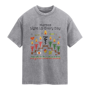 Joyful Kwanzaa Nurse Gift Washed Cotton T-Shirt Light Up Everyday