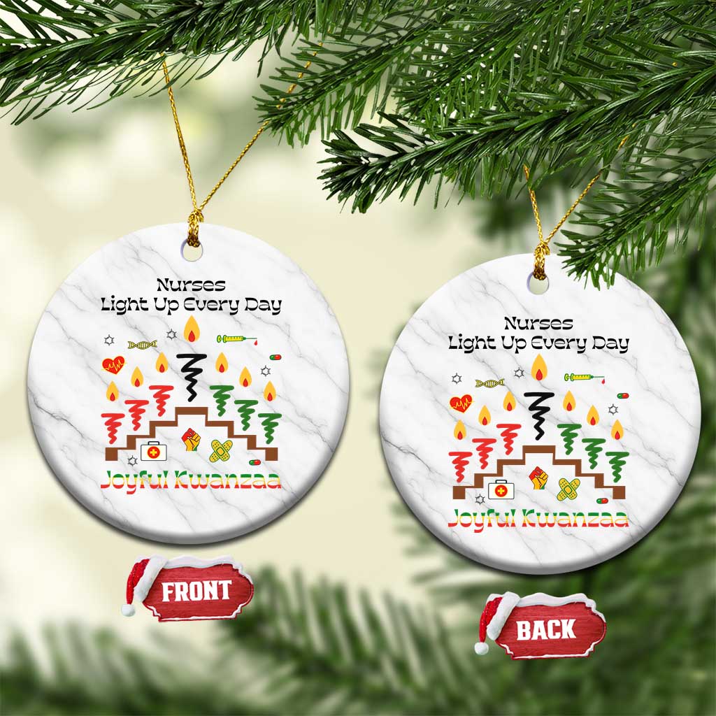 Joyful Kwanzaa Nurse Gift Ceramic Ornament Light Up Everyday TS12 1pc White Marble Print Your Wear