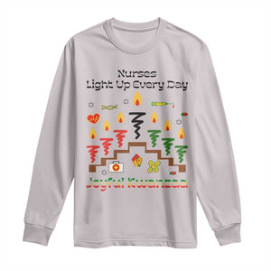 Joyful Kwanzaa Nurse Gift Long Sleeve Shirt Light Up Everyday TS12 Ice Gray Print Your Wear