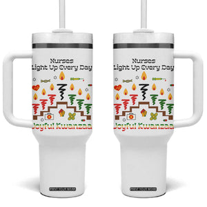 Joyful Kwanzaa Nurse Gift Tumbler With Handle Light Up Everyday TS12 One Size: 40 oz White Print Your Wear
