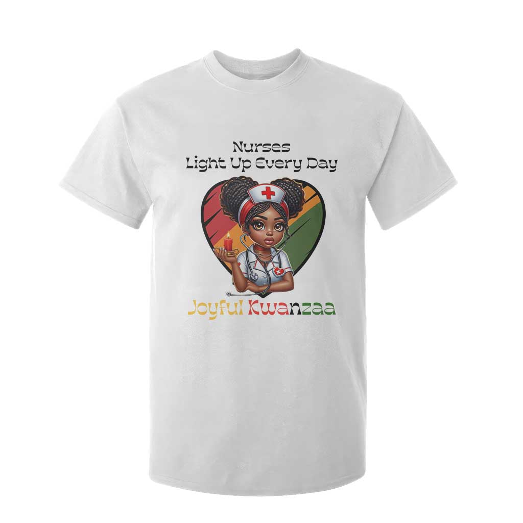 Nurses Light Up Everyday T Shirt For Kid Joyful Kwanzaa Celebration Gift TS12 White Print Your Wear