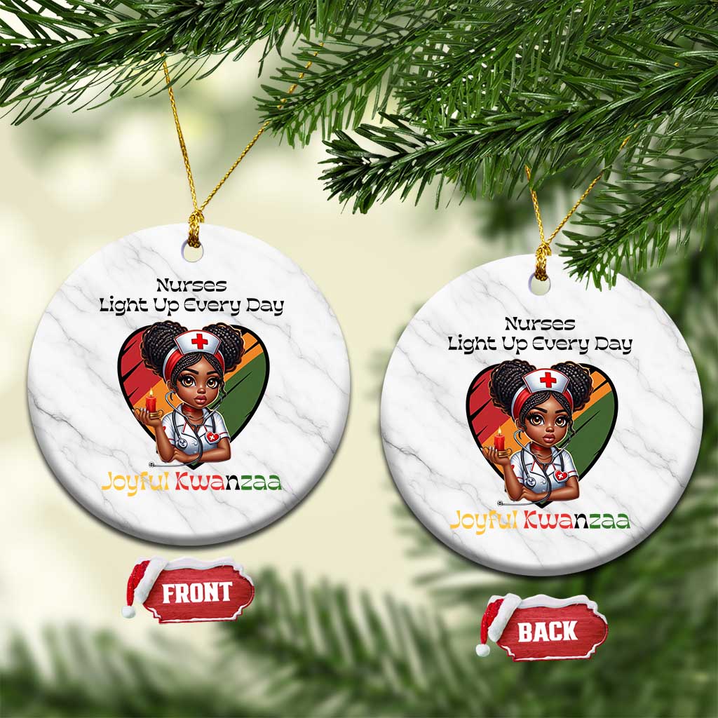 Nurses Light Up Everyday Ceramic Ornament Joyful Kwanzaa Celebration Gift TS12 1pc White Marble Print Your Wear