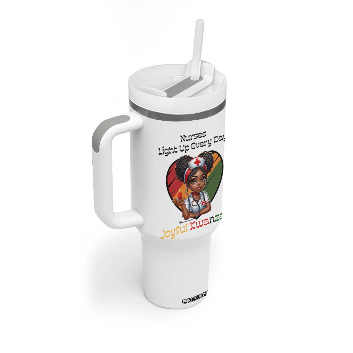 Nurses Light Up Everyday Tumbler With Handle Joyful Kwanzaa Celebration Gift TS12 Print Your Wear